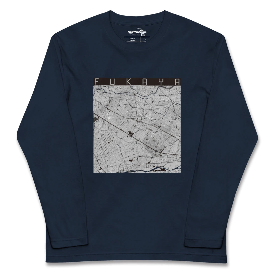【深谷（埼玉県）】地図柄ロングスリーブTシャツ