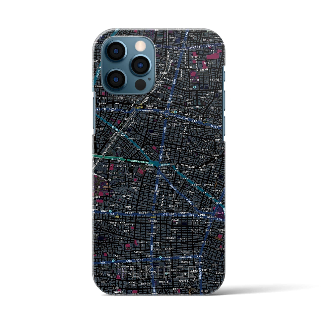 【吹上（愛知県）】地図柄iPhoneケース（バックカバータイプ）