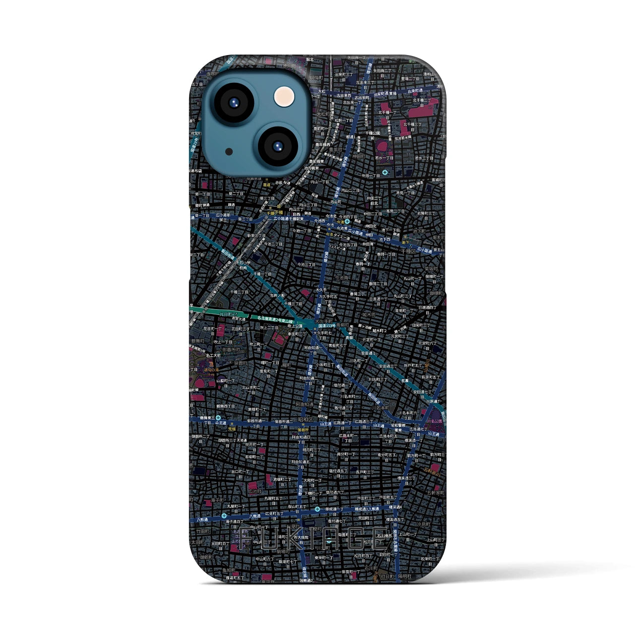 【吹上（愛知県）】地図柄iPhoneケース（バックカバータイプ）