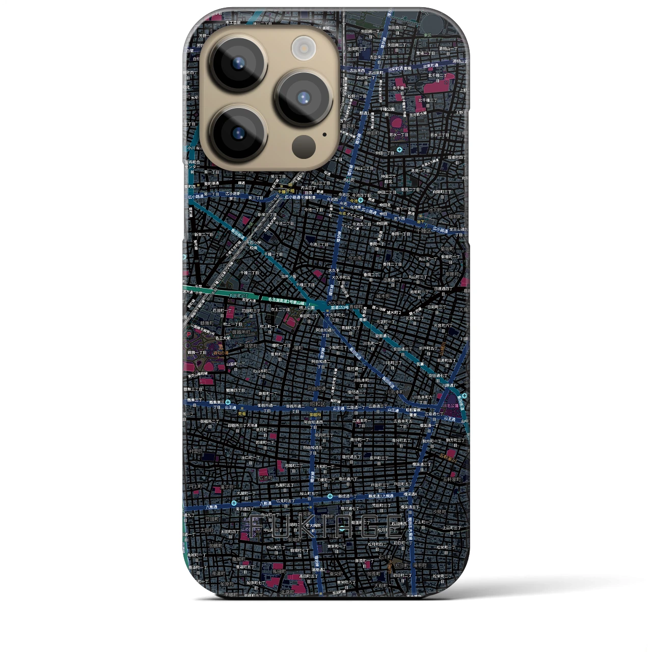 【吹上（愛知県）】地図柄iPhoneケース（バックカバータイプ）