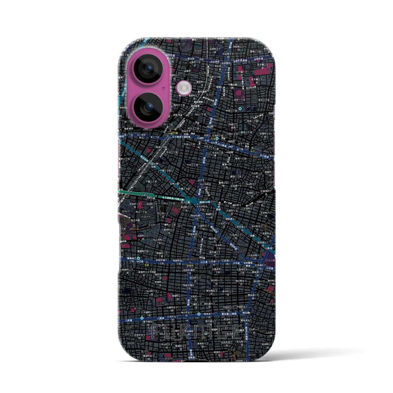 【吹上（愛知県）】地図柄iPhoneケース（バックカバータイプ）