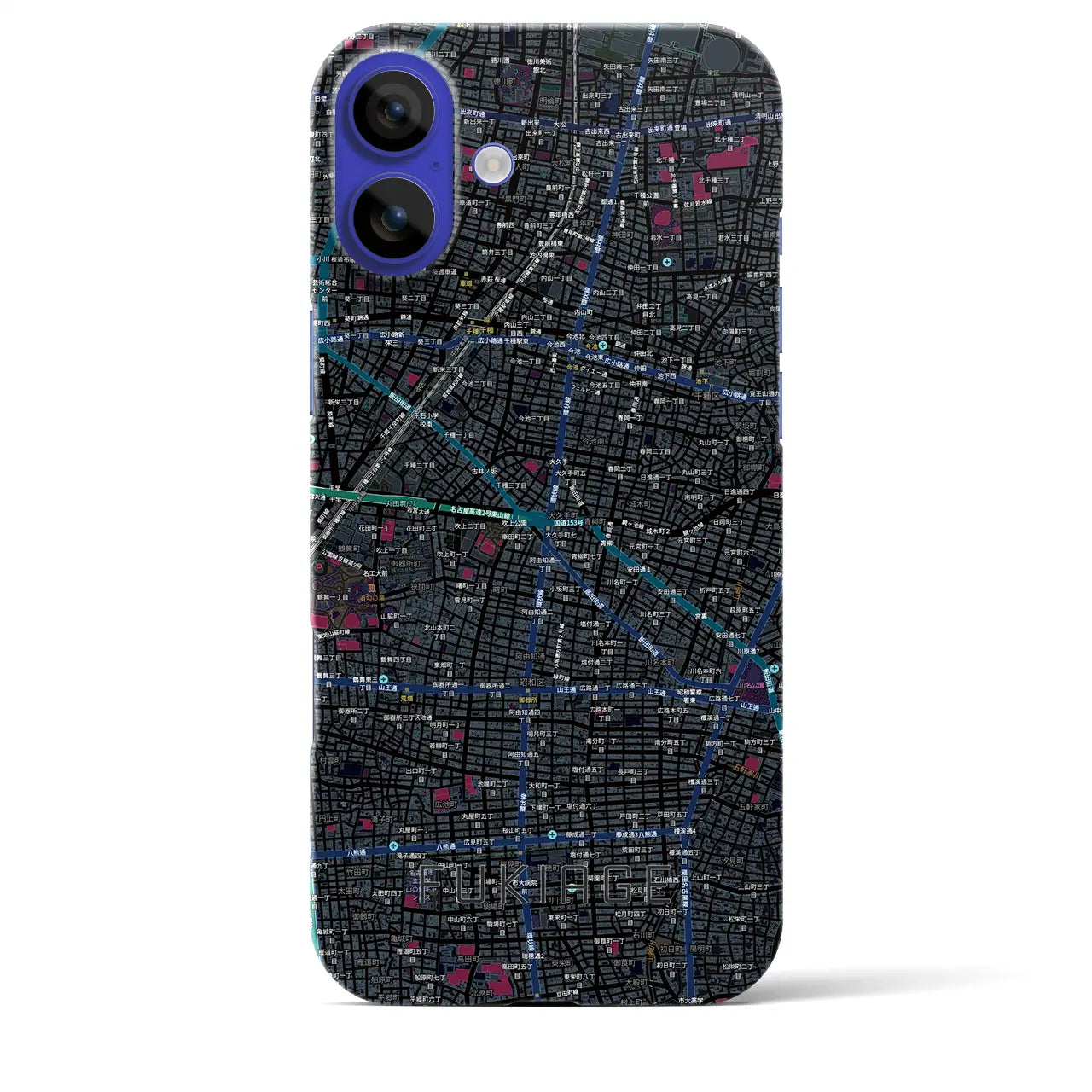 【吹上（愛知県）】地図柄iPhoneケース（バックカバータイプ）