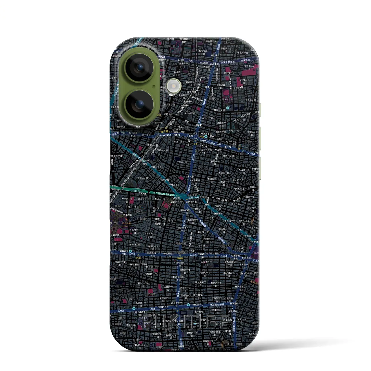 【吹上（愛知県）】地図柄iPhoneケース（バックカバータイプ）