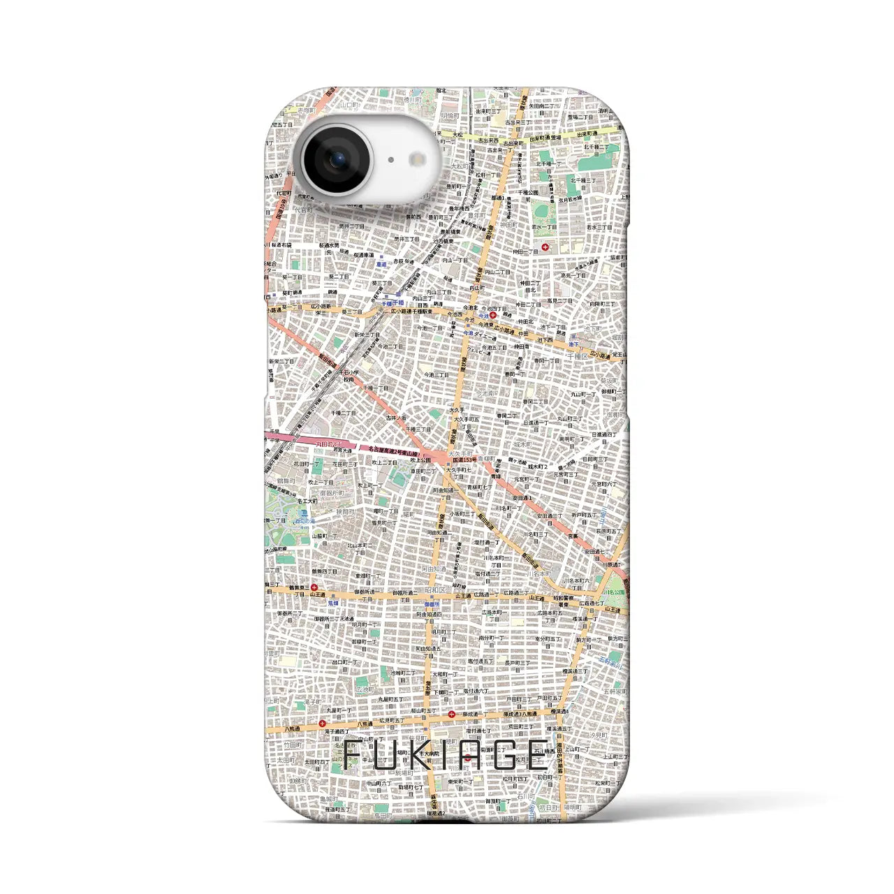 【吹上（愛知県）】地図柄iPhoneケース（バックカバータイプ）