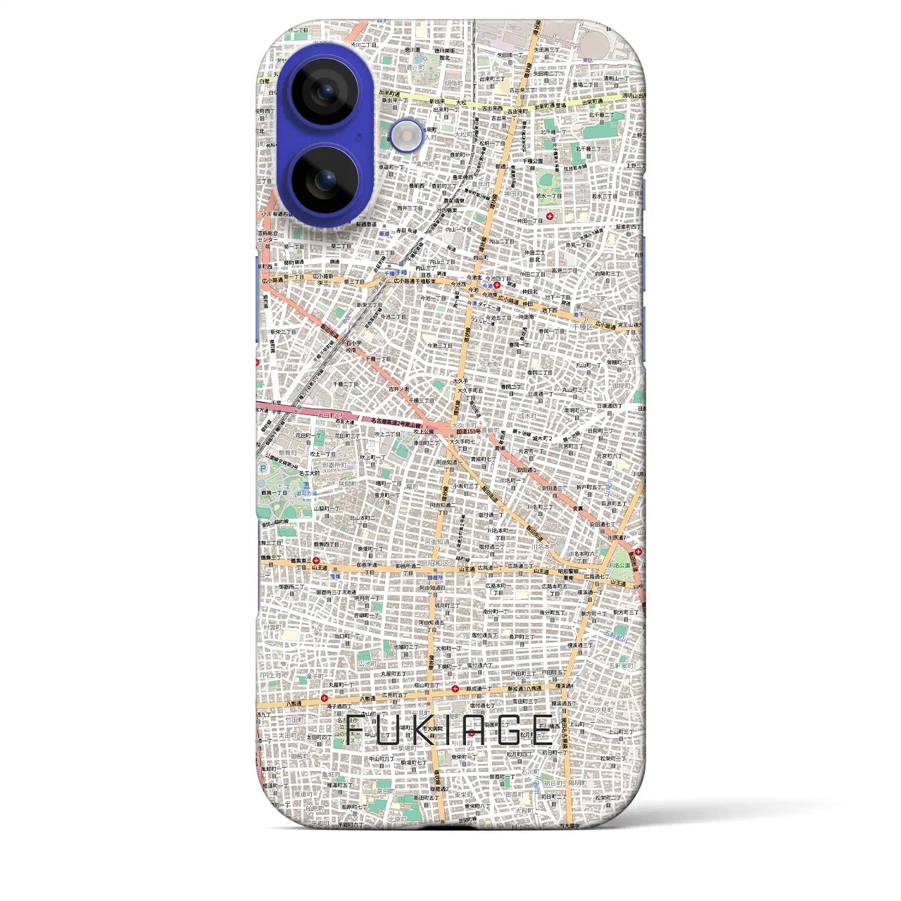 【吹上（愛知県）】地図柄iPhoneケース（バックカバータイプ）