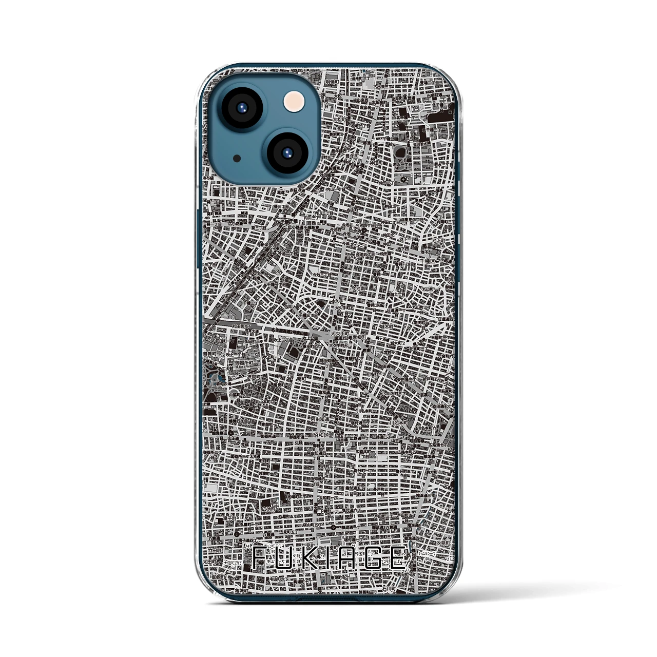 【吹上（愛知県）】地図柄iPhoneケース（クリアタイプ）