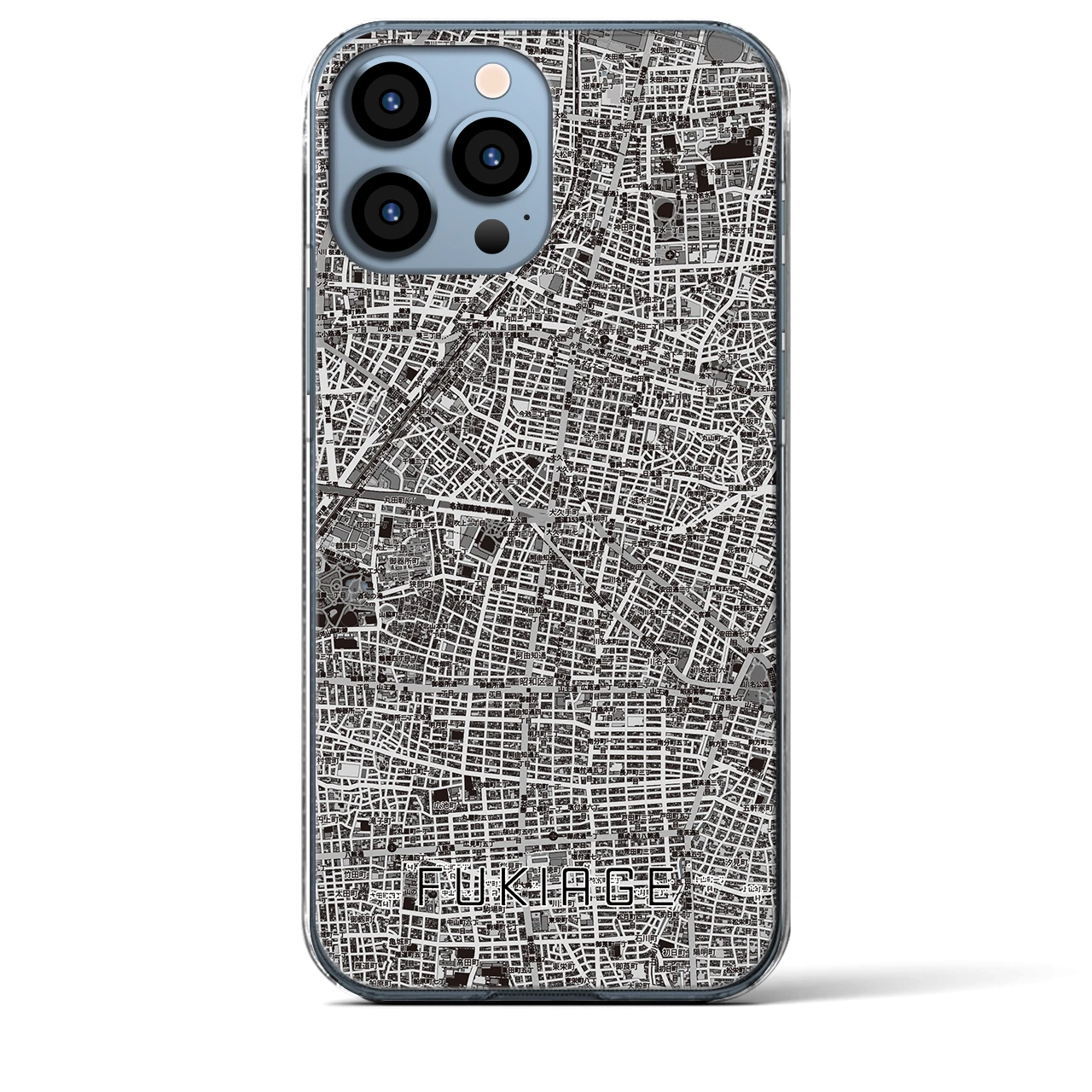 【吹上（愛知県）】地図柄iPhoneケース（クリアタイプ）