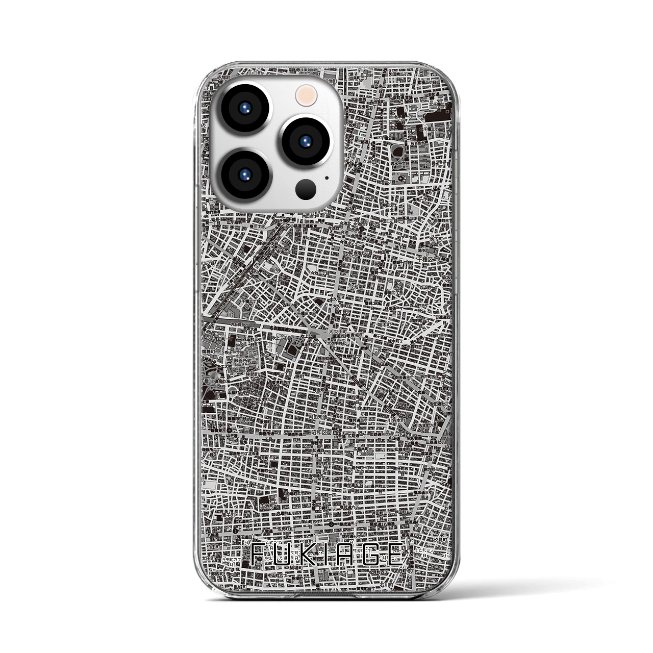 【吹上（愛知県）】地図柄iPhoneケース（クリアタイプ）