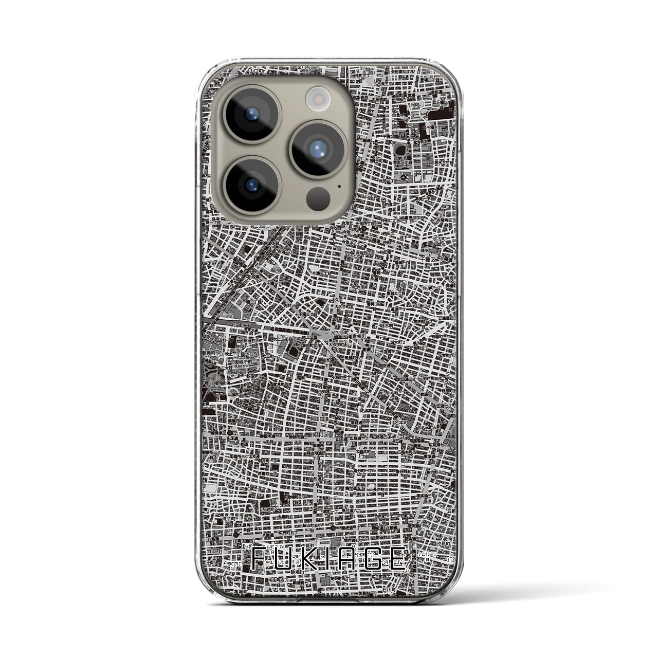 【吹上（愛知県）】地図柄iPhoneケース（クリアタイプ）