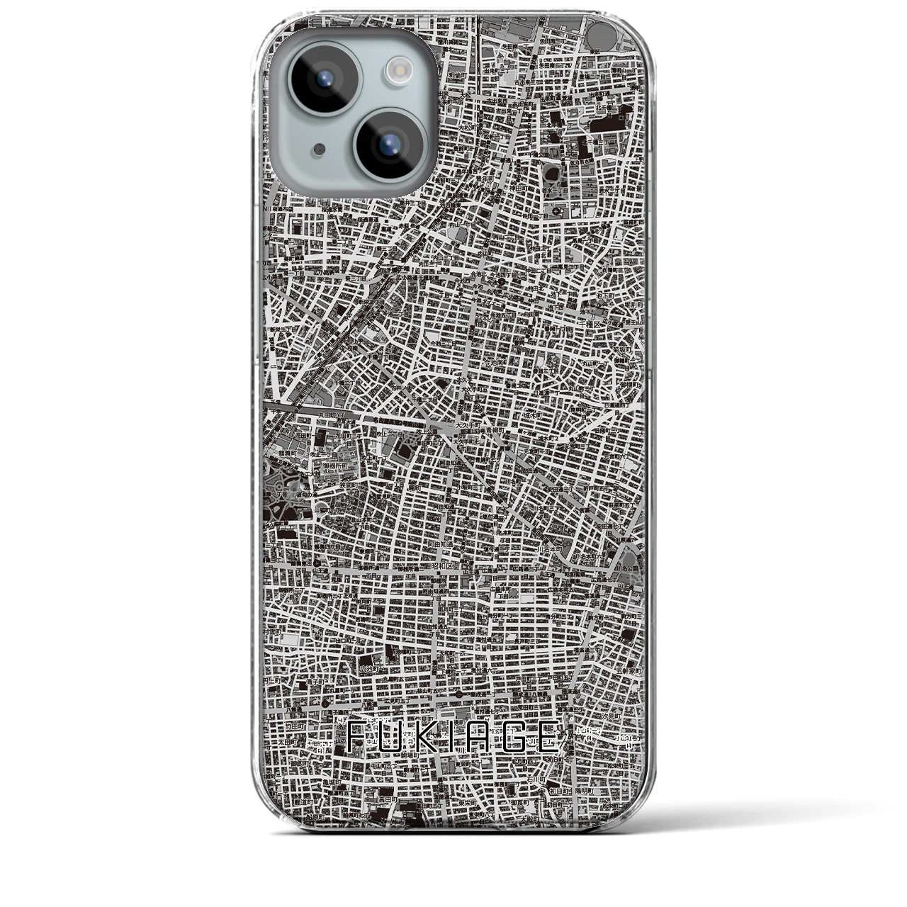 【吹上（愛知県）】地図柄iPhoneケース（クリアタイプ）