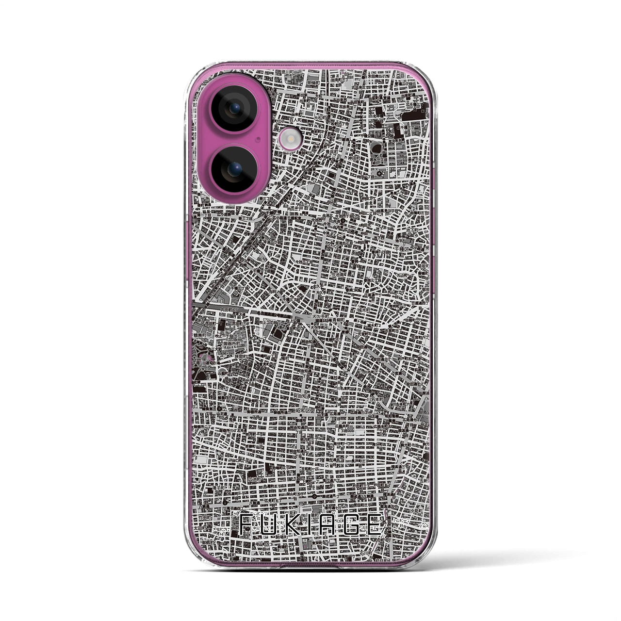 【吹上（愛知県）】地図柄iPhoneケース（クリアタイプ）