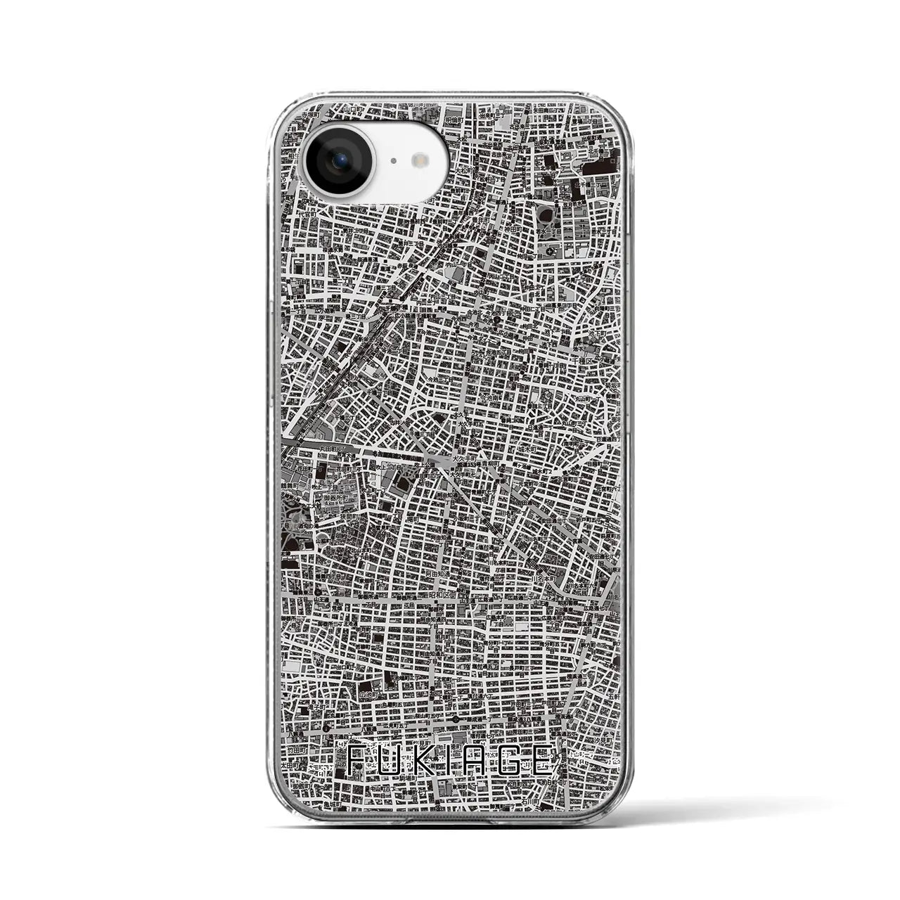 【吹上（愛知県）】地図柄iPhoneケース（クリアタイプ）