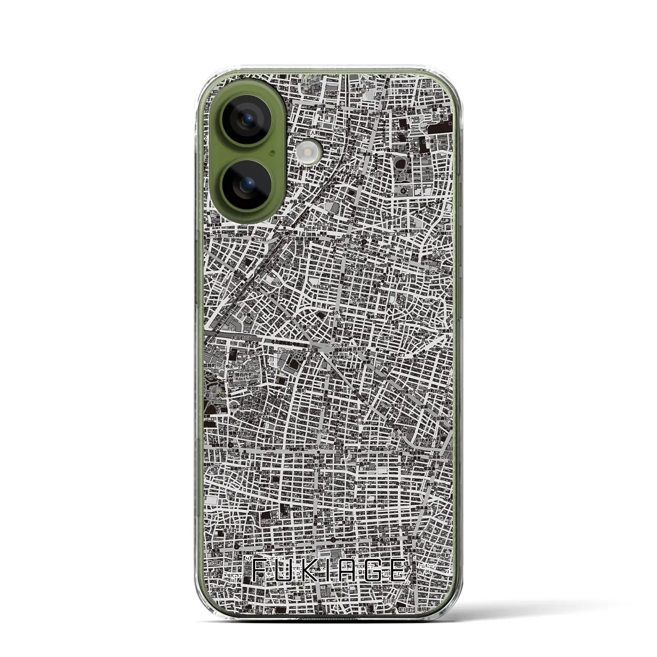 【吹上（愛知県）】地図柄iPhoneケース（クリアタイプ）