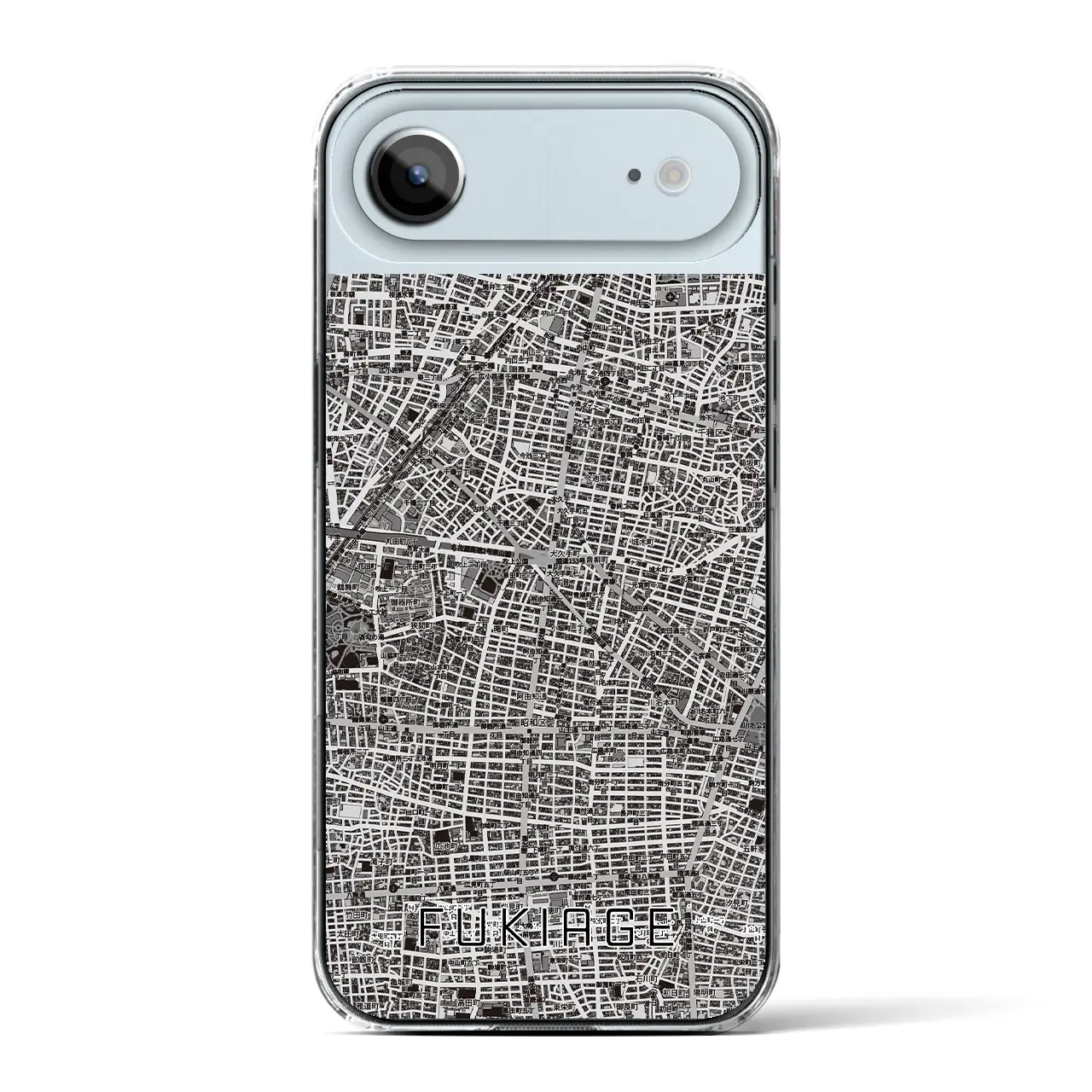 【吹上（愛知県）】地図柄iPhoneケース（クリアタイプ）