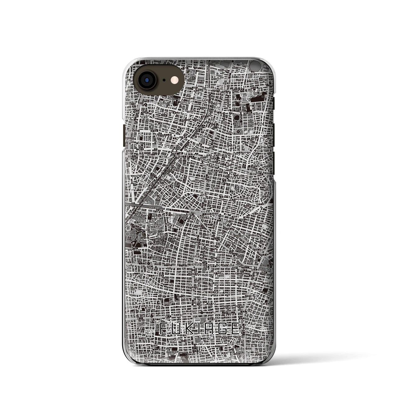 【吹上（愛知県）】地図柄iPhoneケース（クリアタイプ）