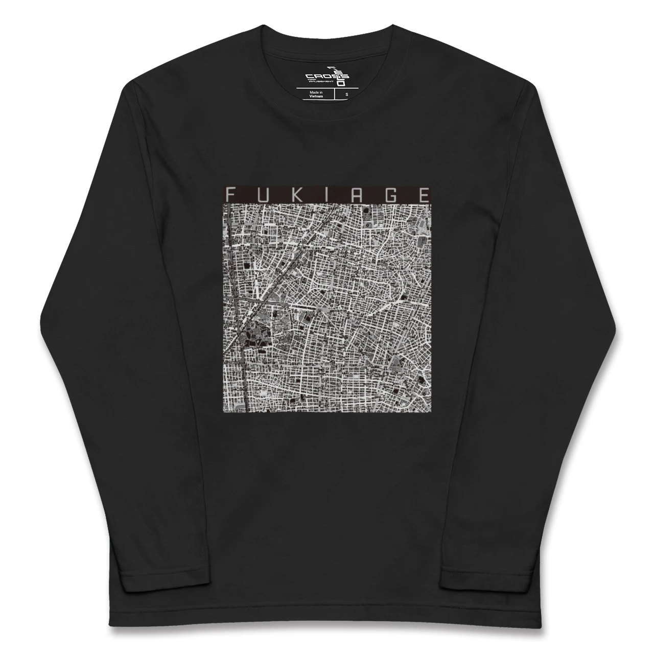 【吹上（愛知県）】地図柄ロングスリーブTシャツ