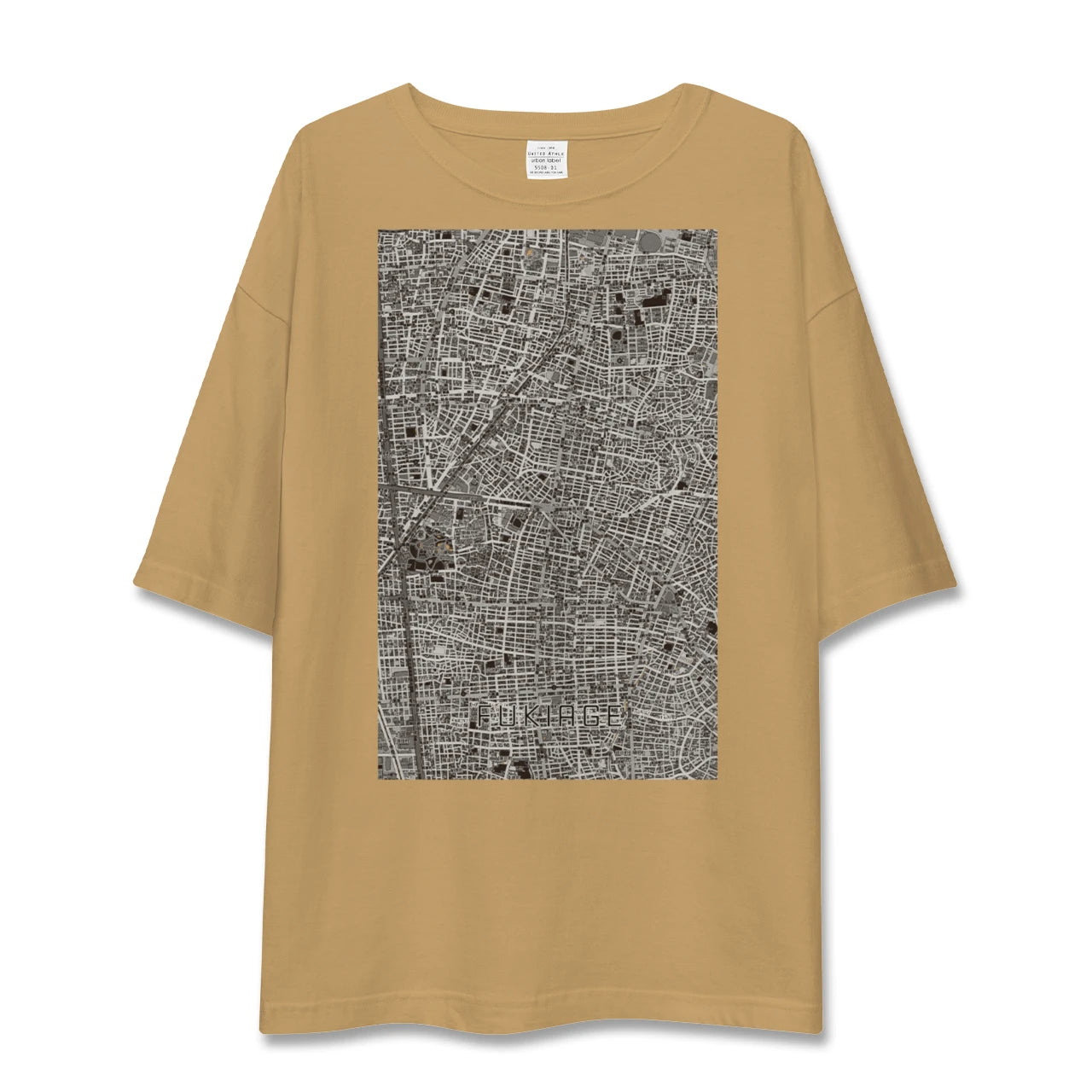 【吹上（愛知県）】地図柄ビッグシルエットTシャツ