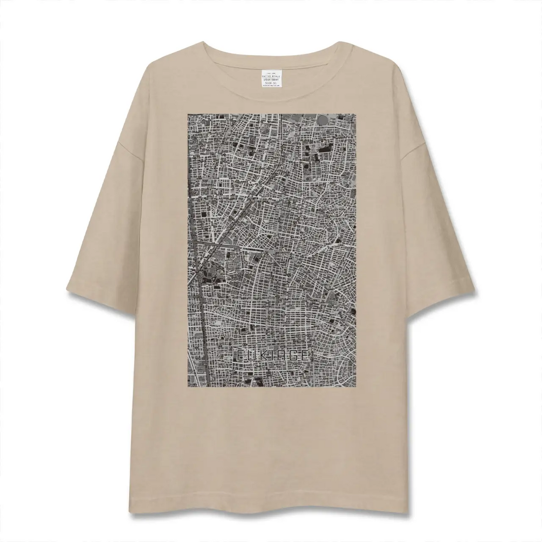 【吹上（愛知県）】地図柄ビッグシルエットTシャツ
