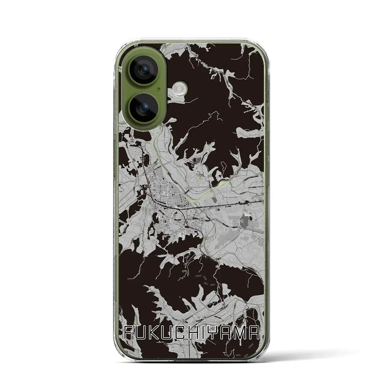 【福知山（京都府）】地図柄iPhoneケース（クリアタイプ）モノトーン・iPhone 17 Pro Max 用