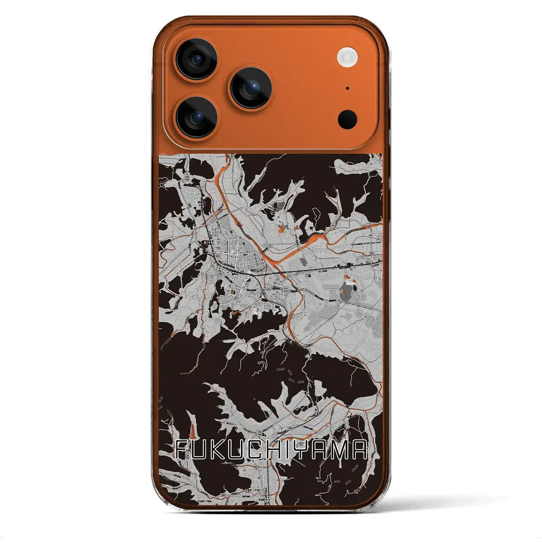 【福知山（京都府）】地図柄iPhoneケース（クリアタイプ）モノトーン・iPhone 17 Pro Max 用
