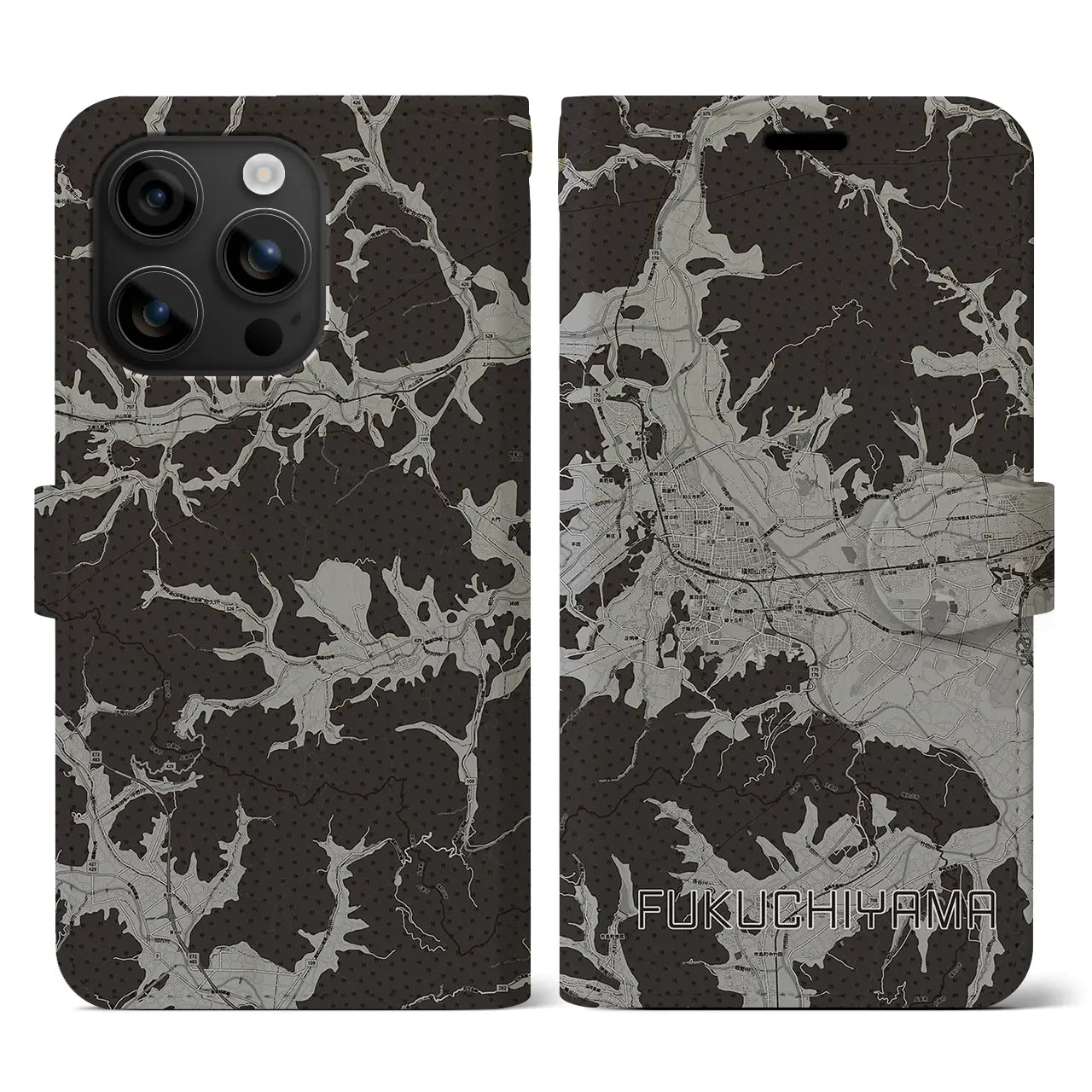【福知山（京都府）】地図柄iPhoneケース（手帳タイプ）