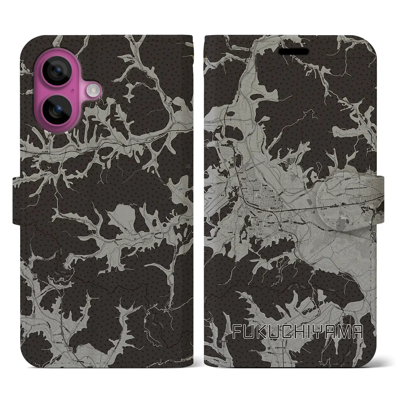 【福知山（京都府）】地図柄iPhoneケース（手帳タイプ）