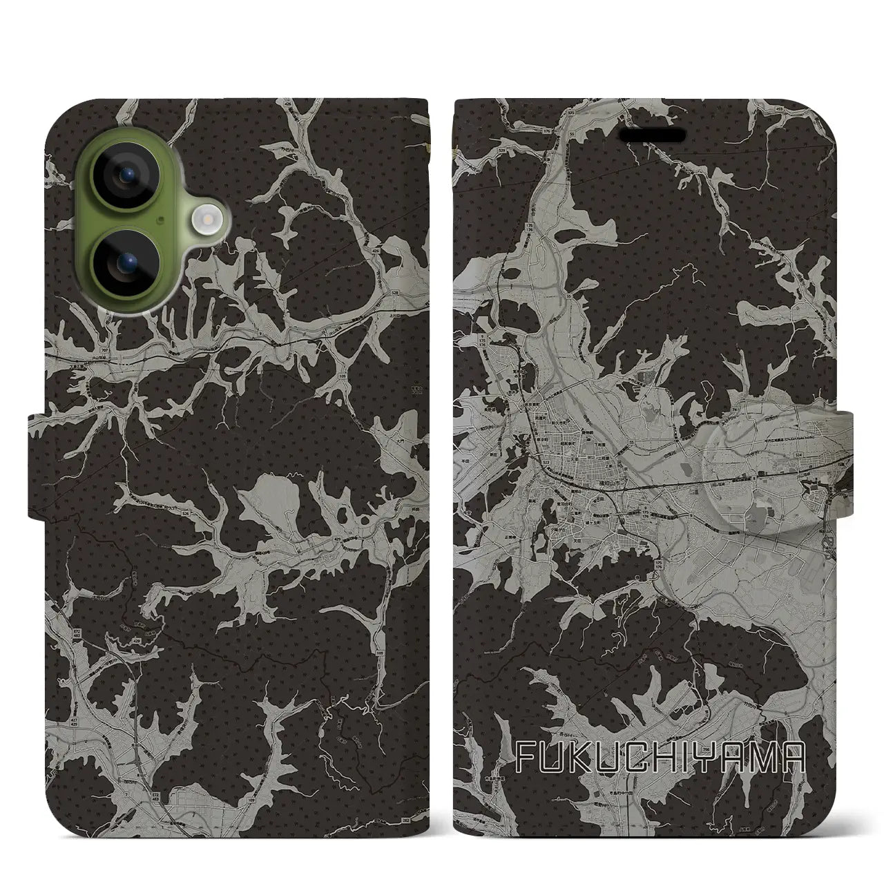 【福知山（京都府）】地図柄iPhoneケース（手帳タイプ）