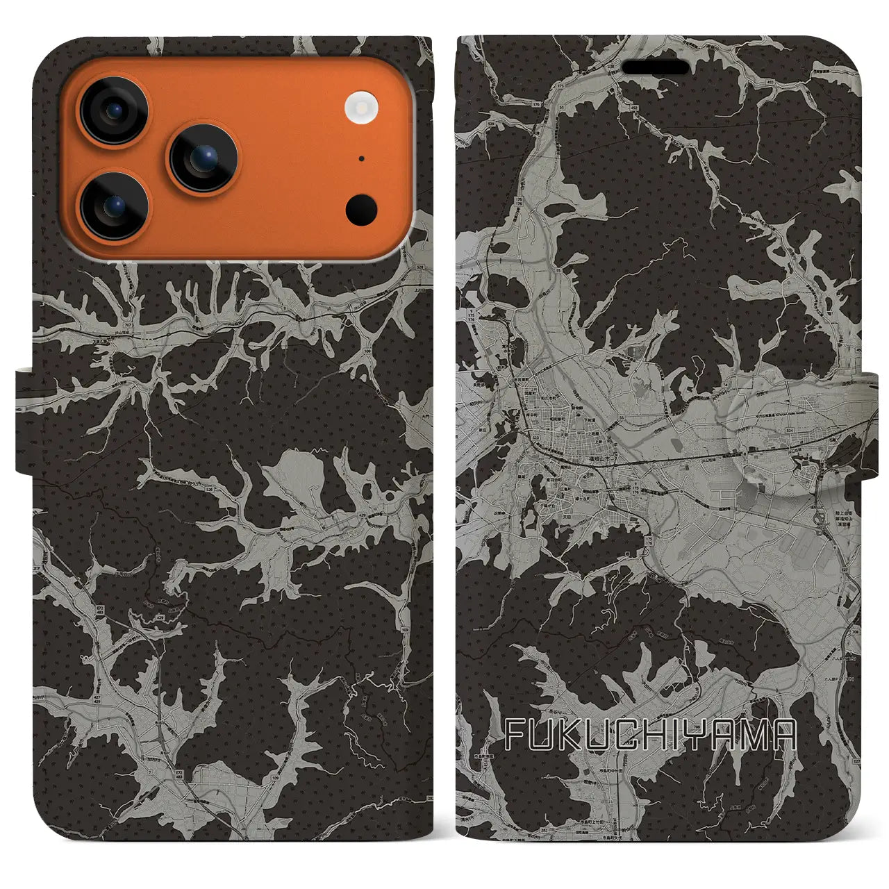 【福知山（京都府）】地図柄iPhoneケース（手帳タイプ）