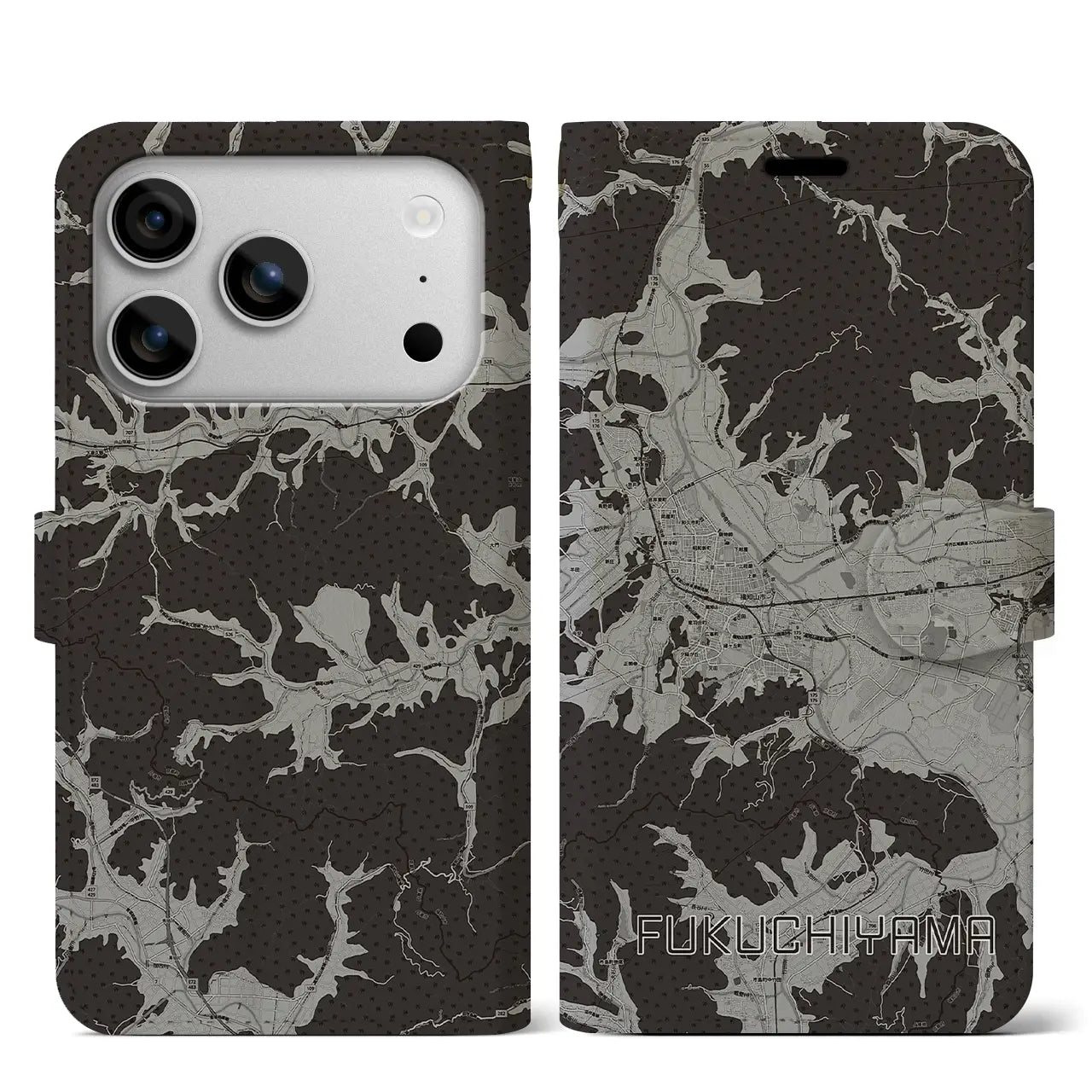 【福知山（京都府）】地図柄iPhoneケース（手帳タイプ）