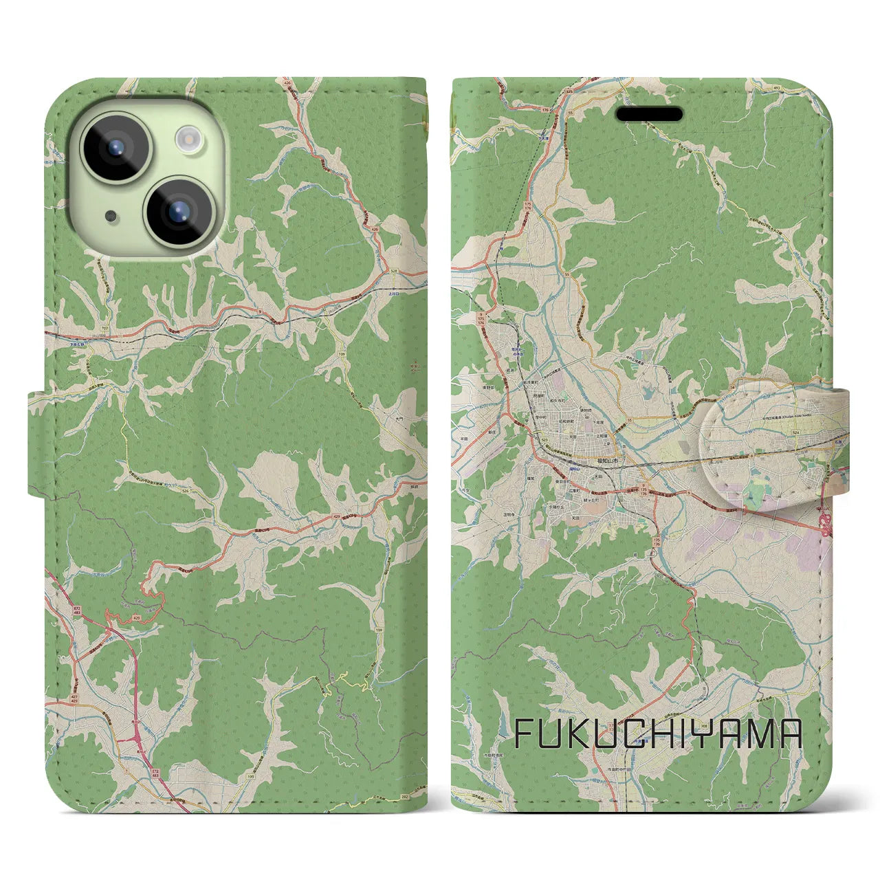 【福知山（京都府）】地図柄iPhoneケース（手帳タイプ）