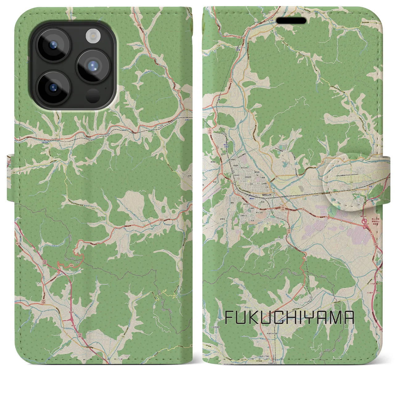 【福知山（京都府）】地図柄iPhoneケース（手帳タイプ）