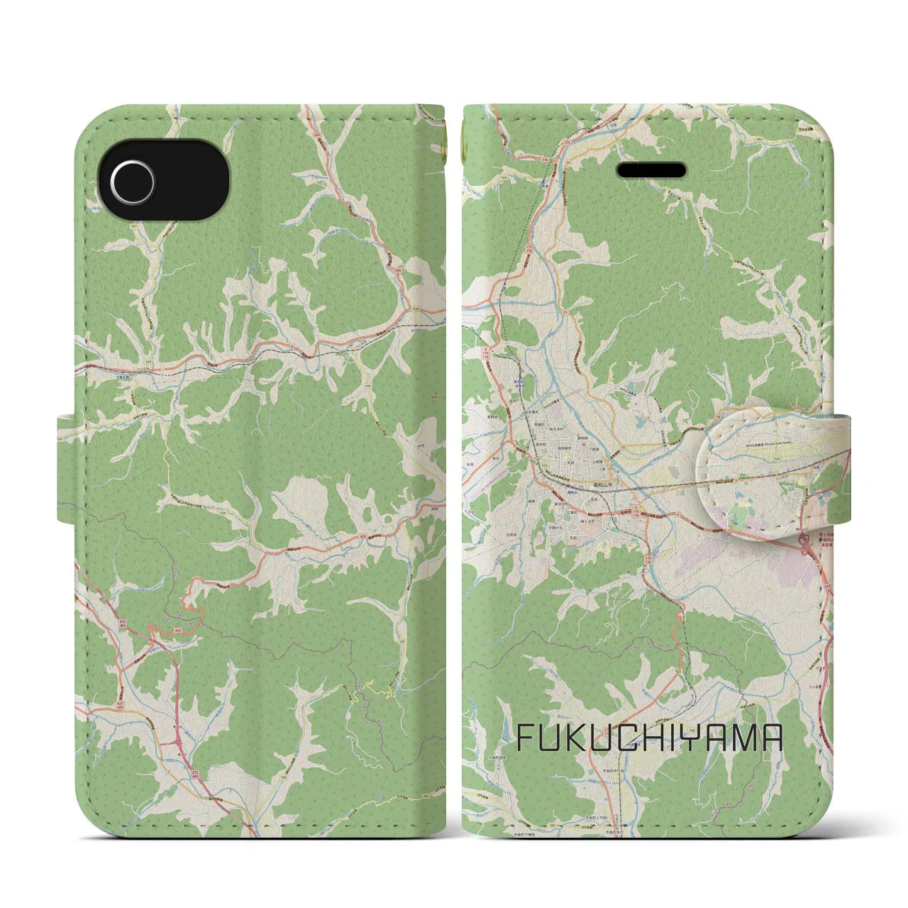 【福知山（京都府）】地図柄iPhoneケース（手帳タイプ）