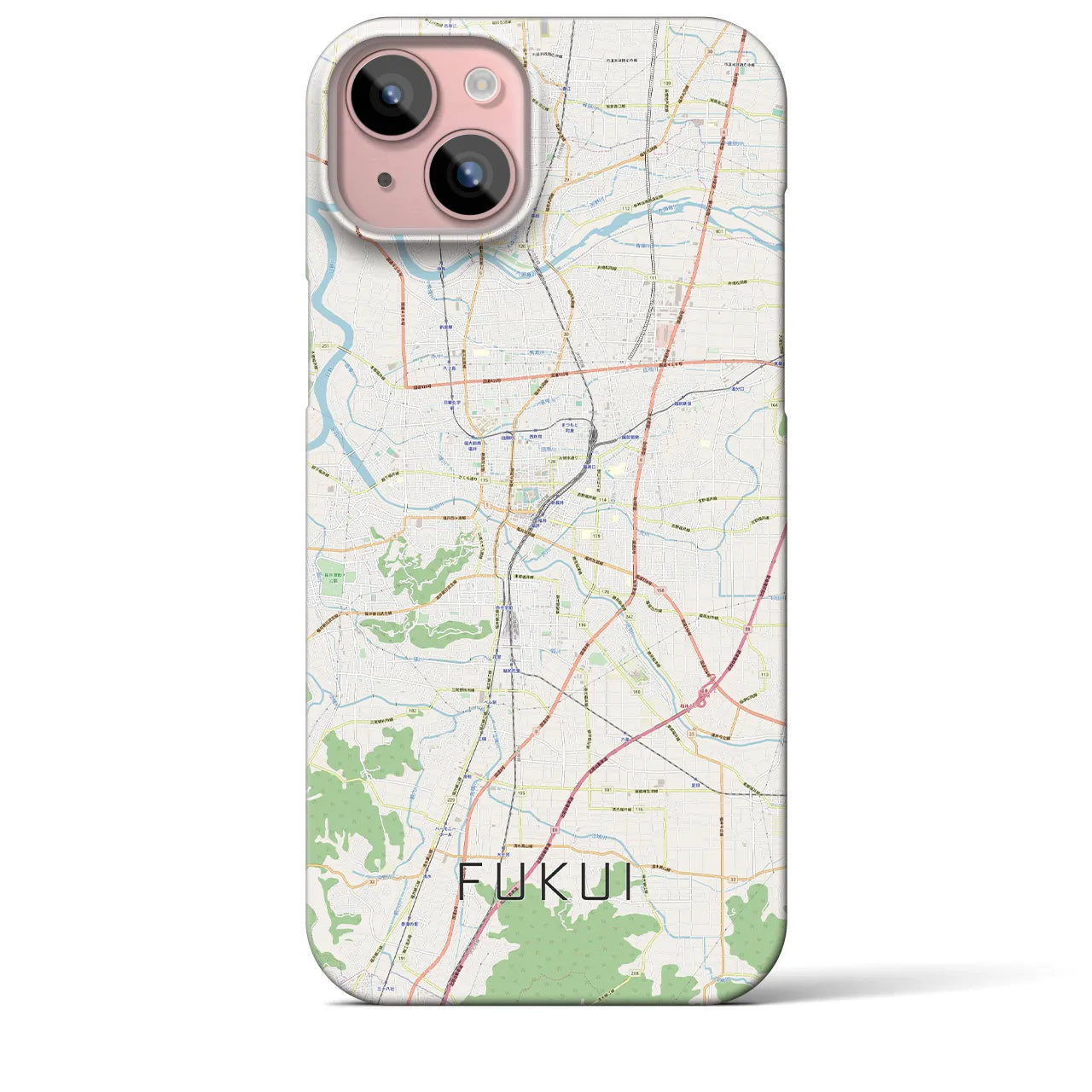 【福井（福井県）】地図柄iPhoneケース（バックカバータイプ）