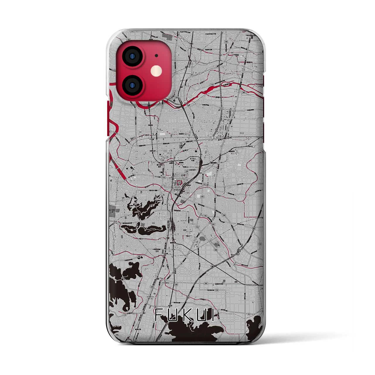 【福井（福井県）】地図柄iPhoneケース（クリアタイプ）
