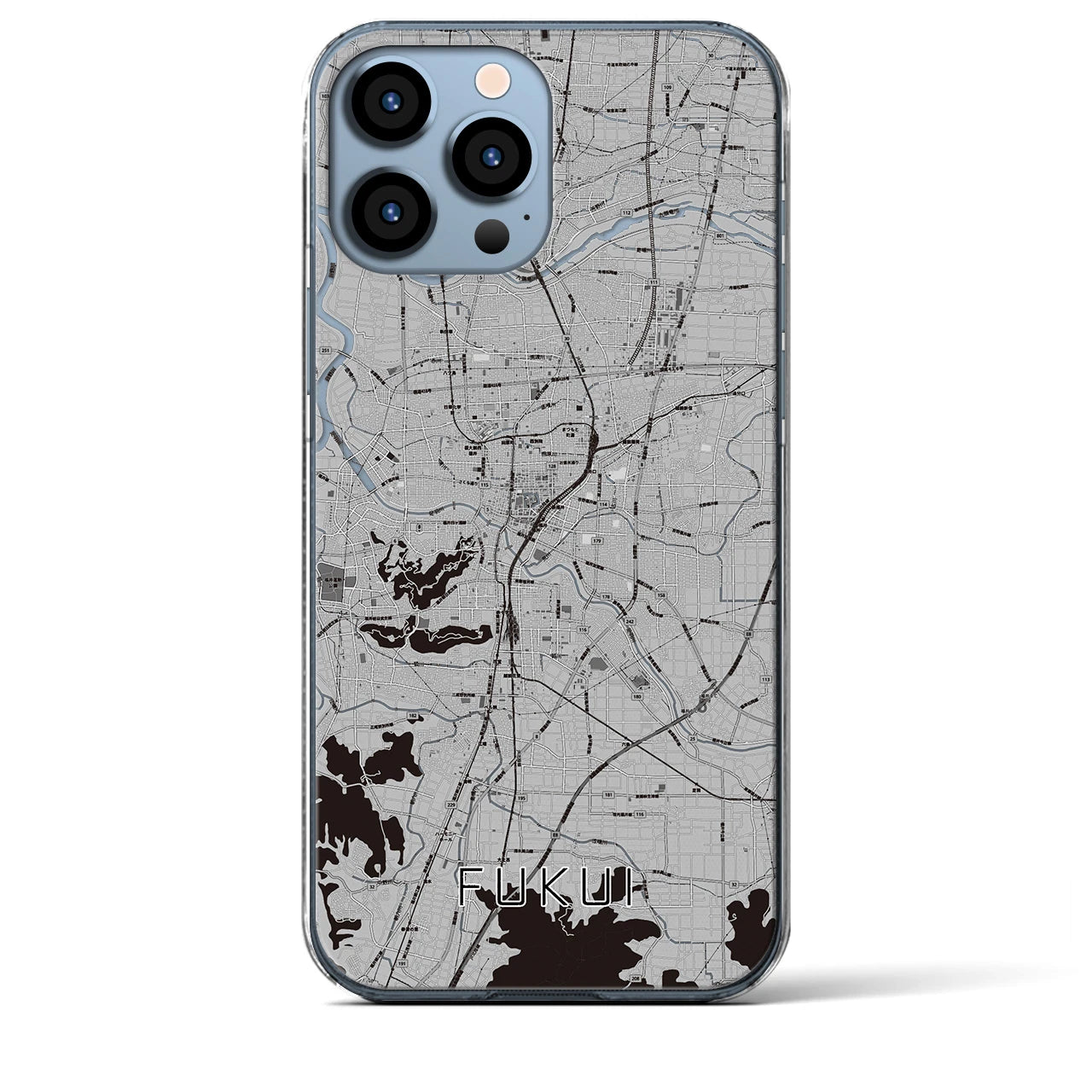 【福井（福井県）】地図柄iPhoneケース（クリアタイプ）