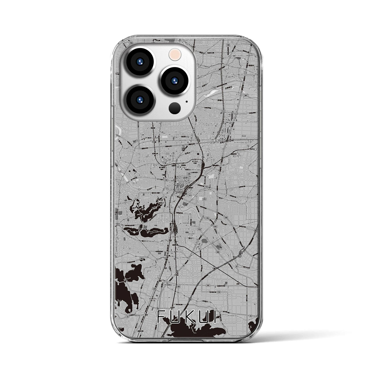 【福井（福井県）】地図柄iPhoneケース（クリアタイプ）