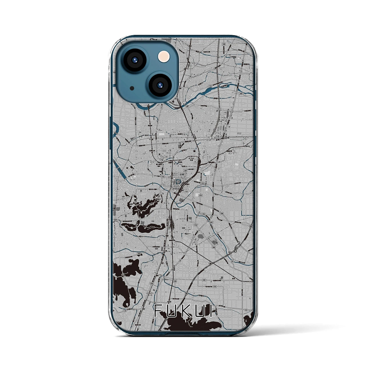 【福井（福井県）】地図柄iPhoneケース（クリアタイプ）