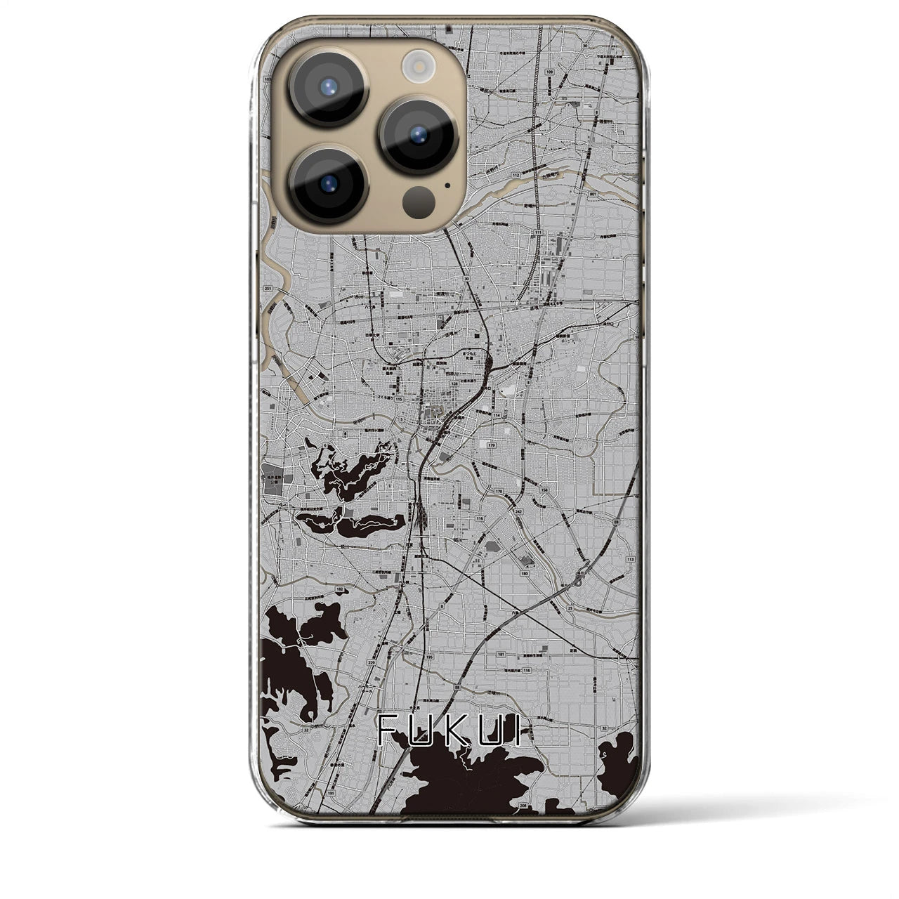【福井（福井県）】地図柄iPhoneケース（クリアタイプ）