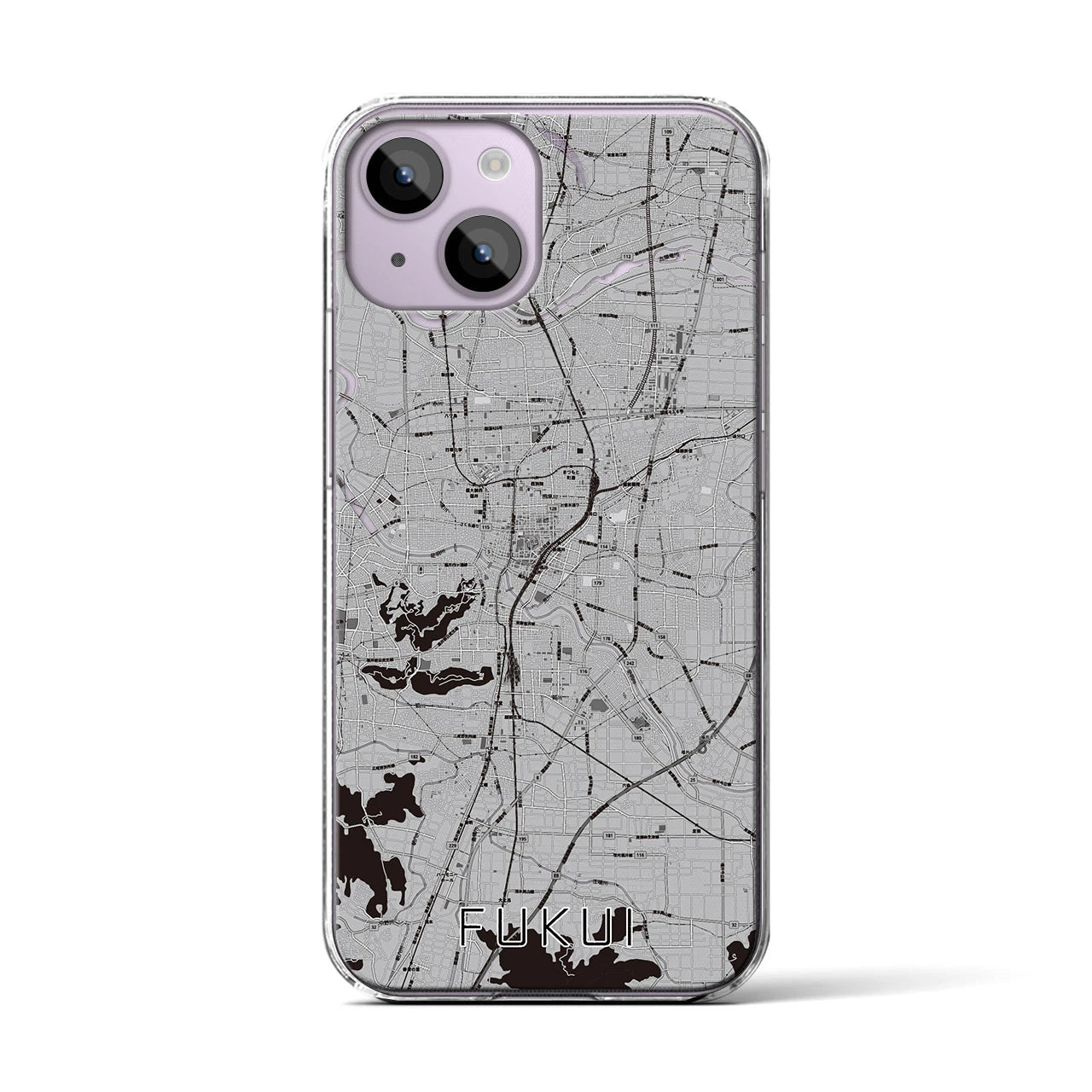 【福井（福井県）】地図柄iPhoneケース（クリアタイプ）