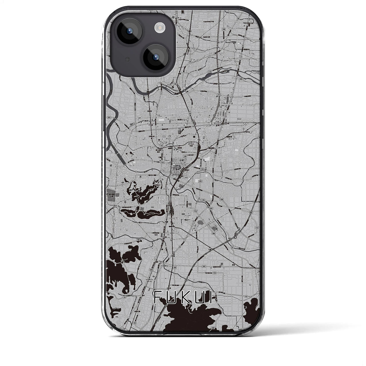 【福井（福井県）】地図柄iPhoneケース（クリアタイプ）