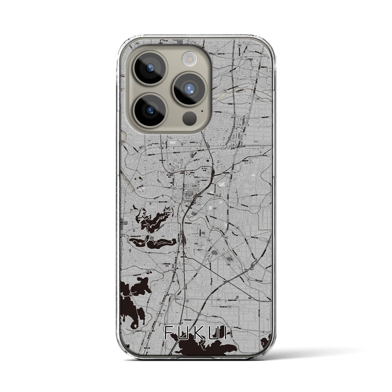 【福井（福井県）】地図柄iPhoneケース（クリアタイプ）