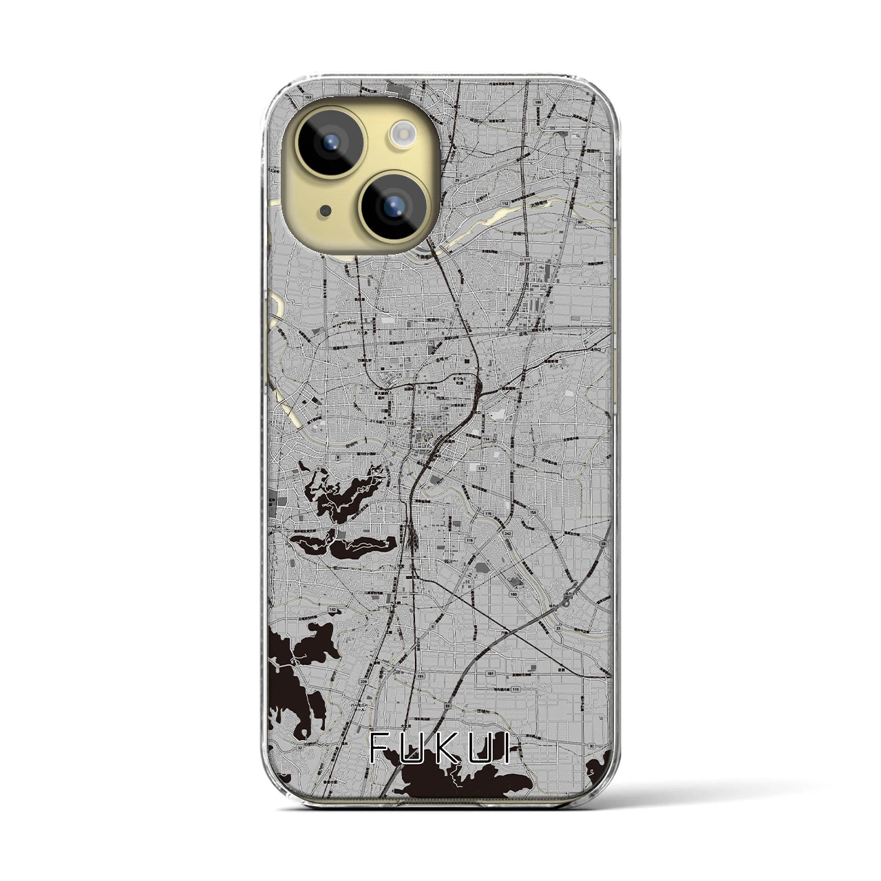 【福井（福井県）】地図柄iPhoneケース（クリアタイプ）