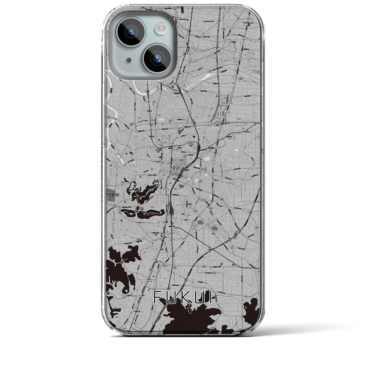 【福井（福井県）】地図柄iPhoneケース（クリアタイプ）