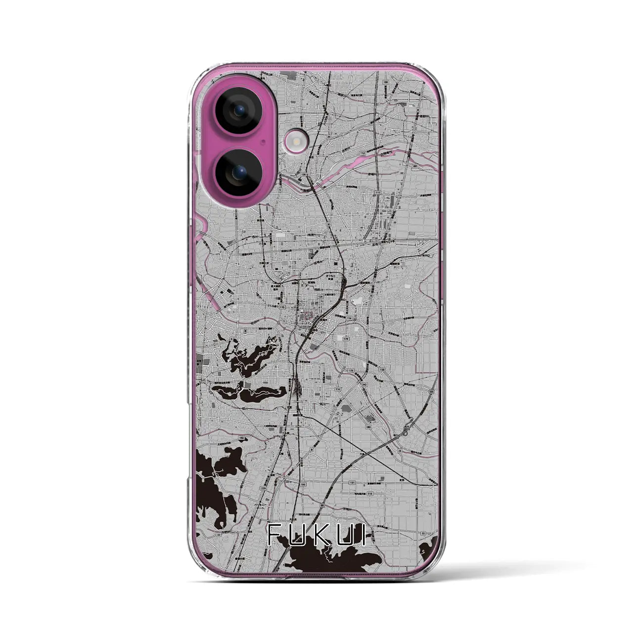 【福井（福井県）】地図柄iPhoneケース（クリアタイプ）