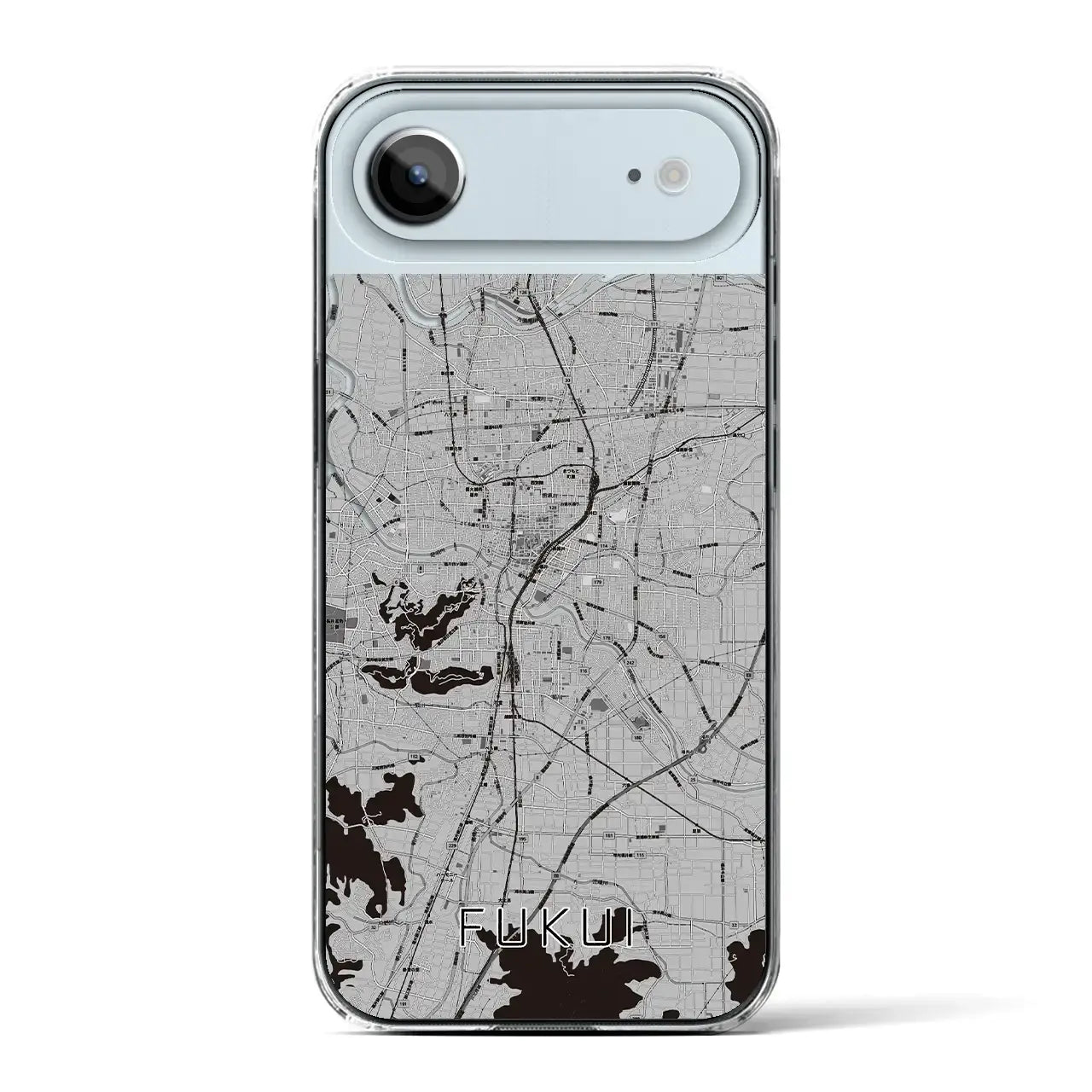 【福井（福井県）】地図柄iPhoneケース（クリアタイプ）モノトーン・iPhone 17 Pro Max 用