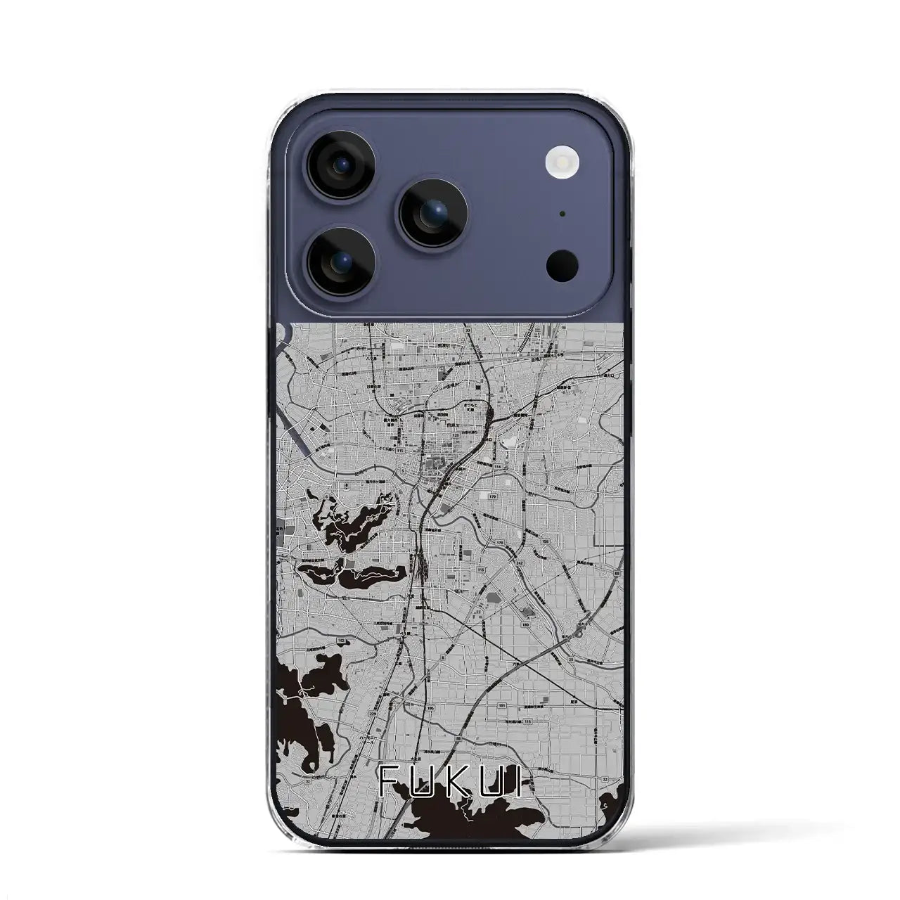【福井（福井県）】地図柄iPhoneケース（クリアタイプ）