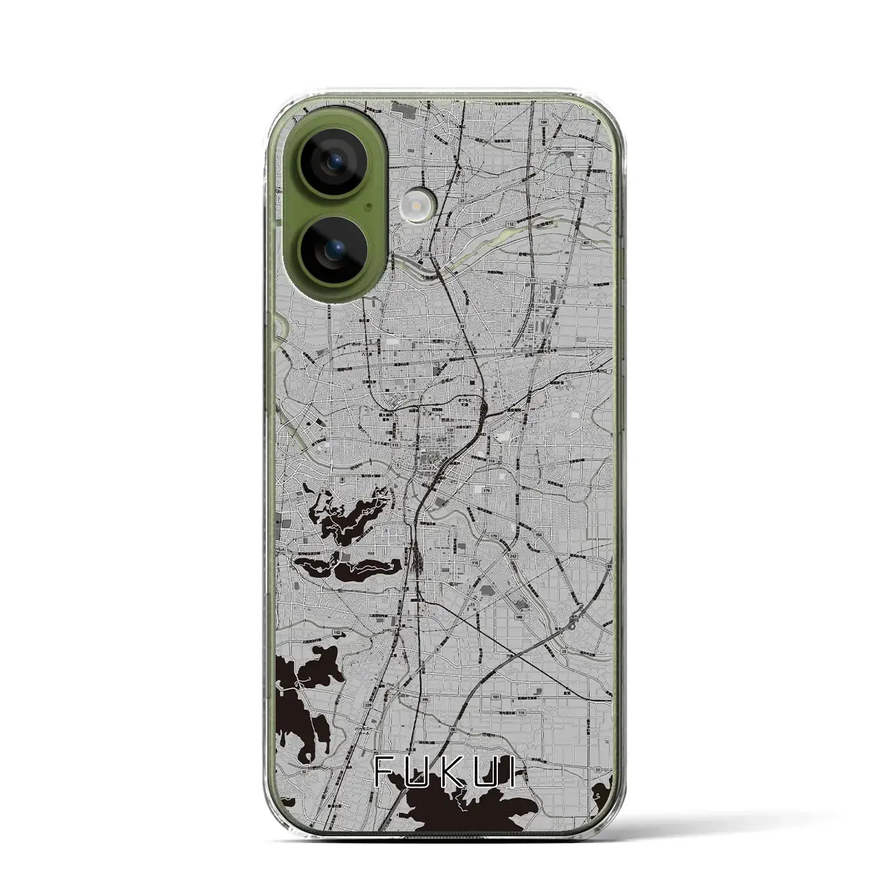 【福井（福井県）】地図柄iPhoneケース（クリアタイプ）