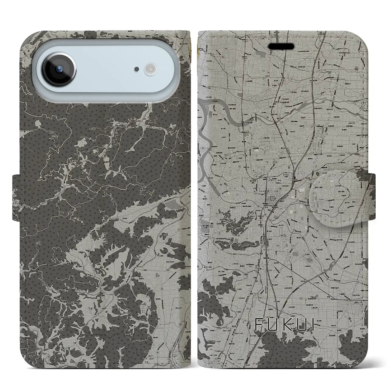 【福井（福井県）】地図柄iPhoneケース（手帳タイプ）