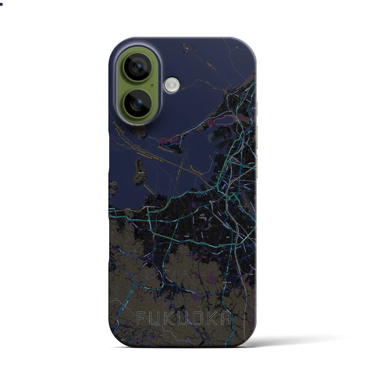 【福岡（福岡県）】地図柄iPhoneケース（バックカバータイプ）