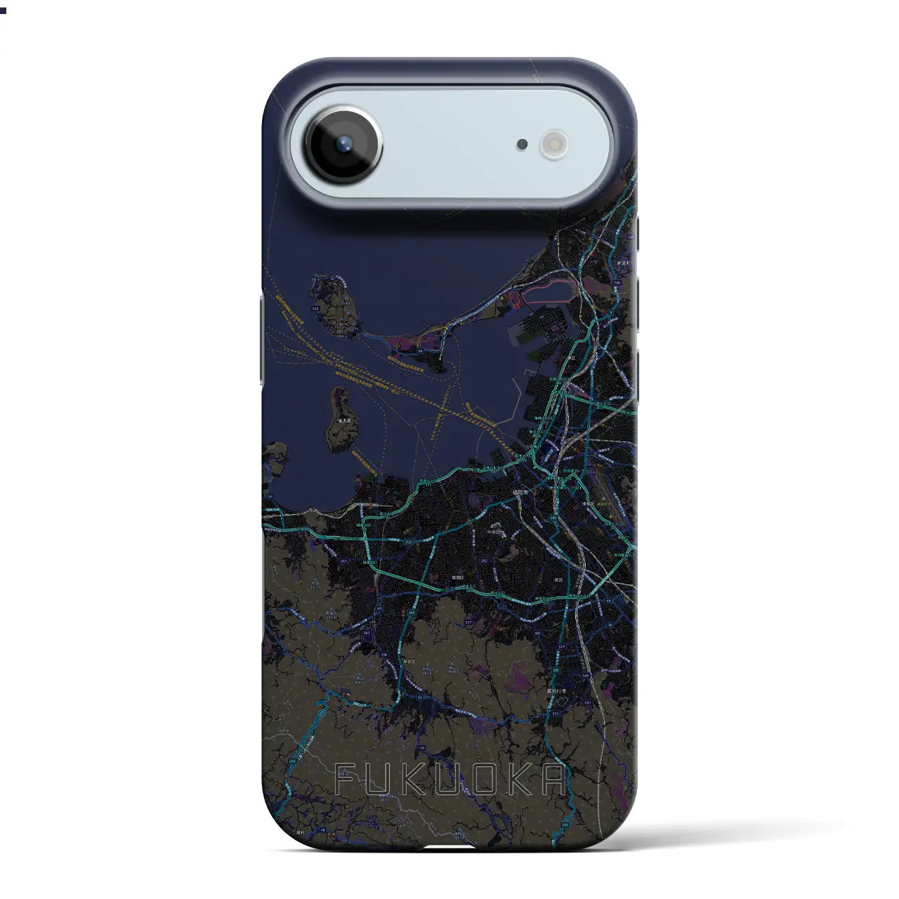 【福岡（福岡県）】地図柄iPhoneケース（バックカバータイプ）